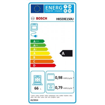 Bosch HKS59E150 Κουζίνα 66lt με Κεραμικές Εστίες Π60εκ. Inox